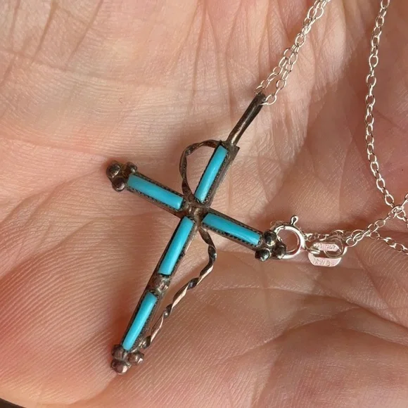 Zuni cross necklace - Picture 2 of 6